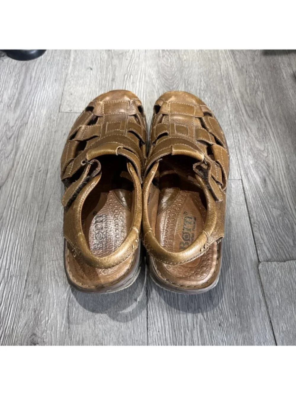 Mens Born Connor Fisherman Sandals Shoes Chestnut Brown Size 13 M $120